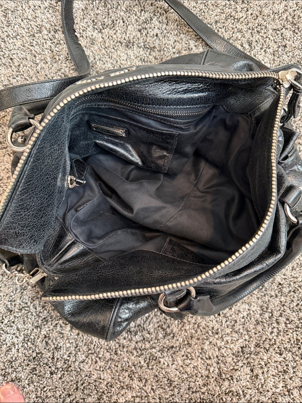 Vintage Miu Miu 2way Aged Black Leather Shoulder Satchel - Picture 8 of 9
